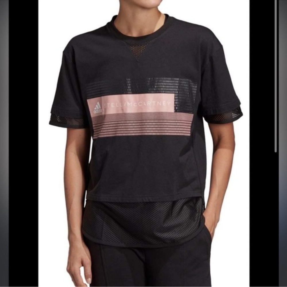Adidas Stella McCartney Black Mesh T-Shirt woman’s small